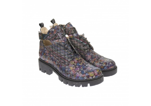 Ghete dama, casual, din piele naturala, multicolor - G213COLOR